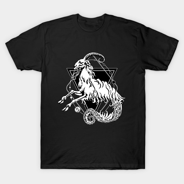 Capricorn - the Zodiac Sea Goat T-Shirt by Von Kowen